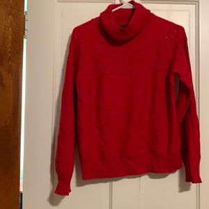 Red turtle neck sweater